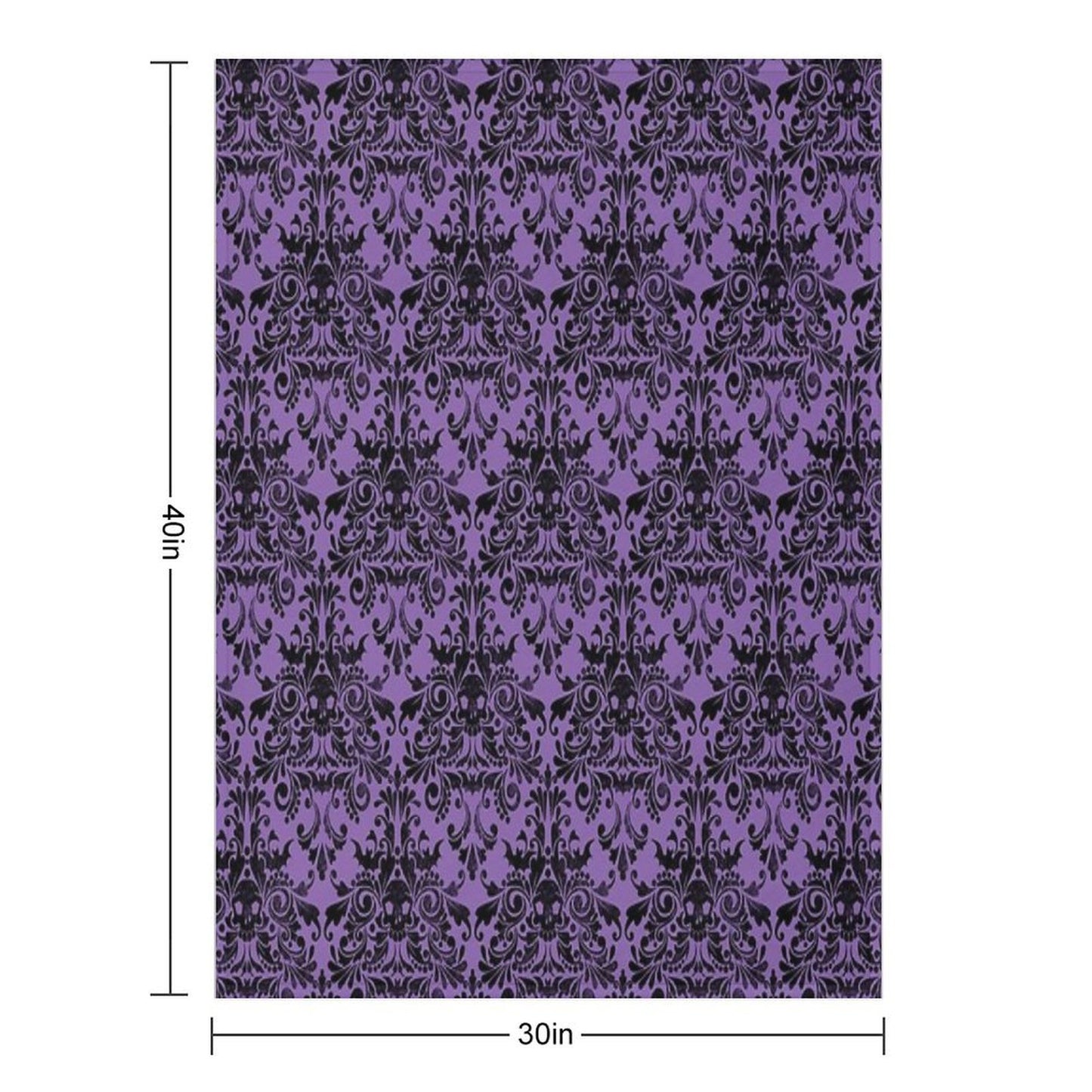 Skull Damask Pattern Throw Blanket