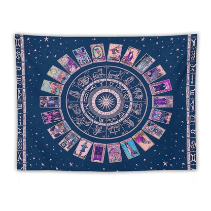 Pastel Goth Zodiac, Astrology Chart & The Major Arcana Tarot Tapestry