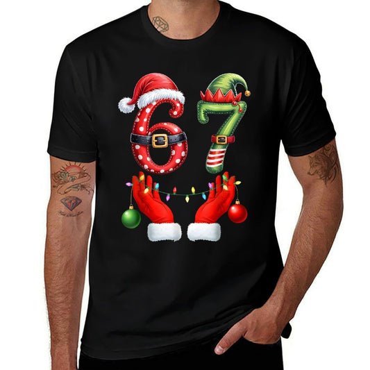 Funny 67 Christmas 6 7 Meme Pajamas Holiday Gen Alpha Slang  Vintage-inspired T-Shirt