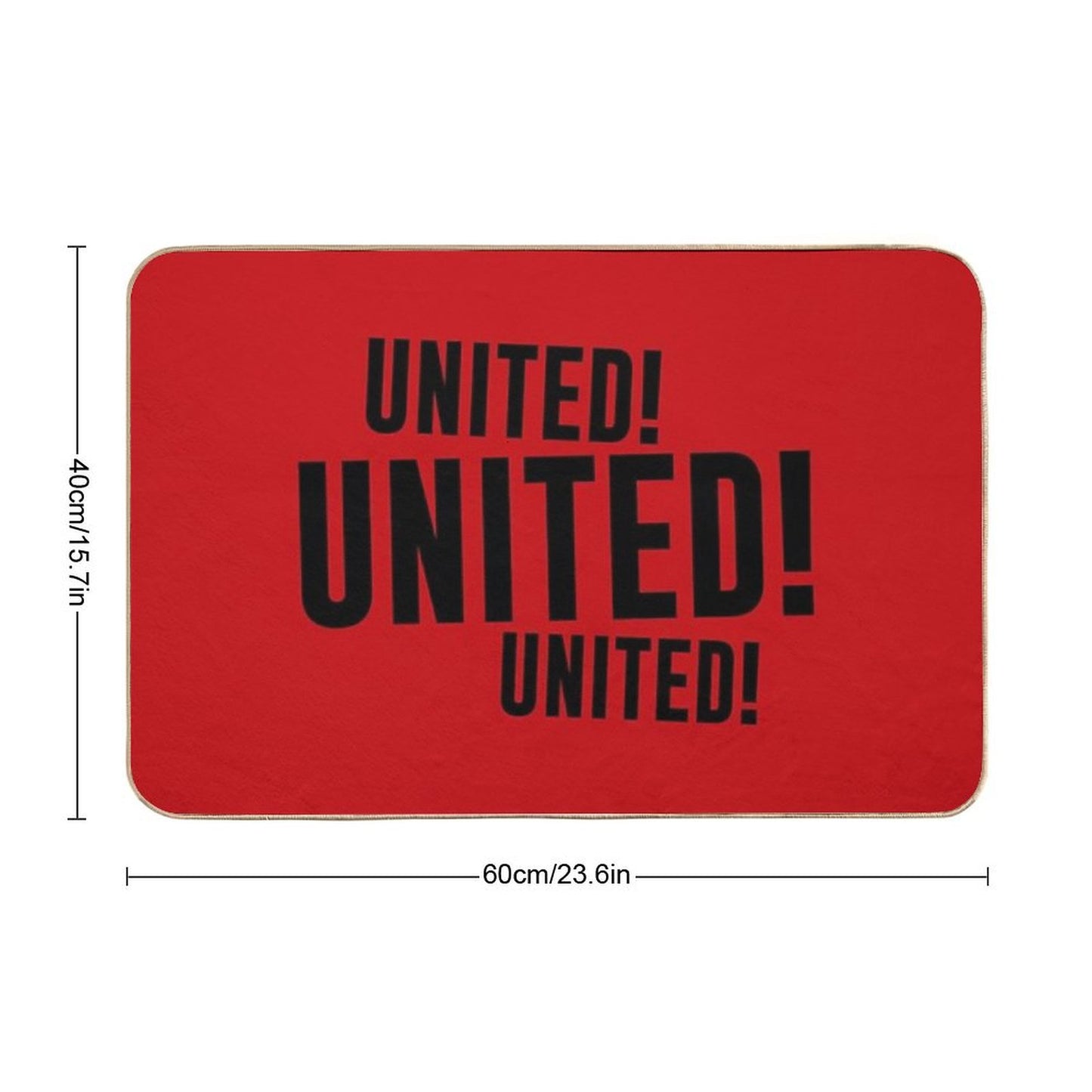 United! United! United! Black Bath Mat
