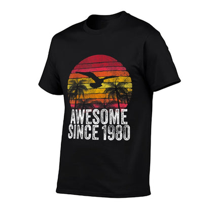 Awesome Since 1980 40th Birthday Gift Vintage Men Women  Vintage-inspired T-Shirt