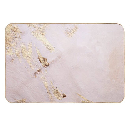 Rose Gold with Gold Strokes Texture Bath Mat