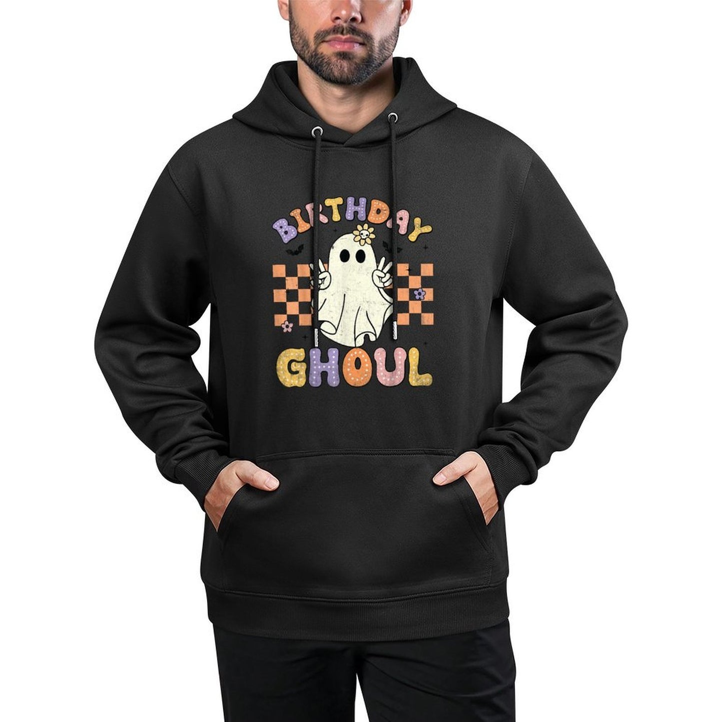 Birthday Ghoul Ghost Groovy Funny Halloween Birthday Party Casual Wear Hoodie