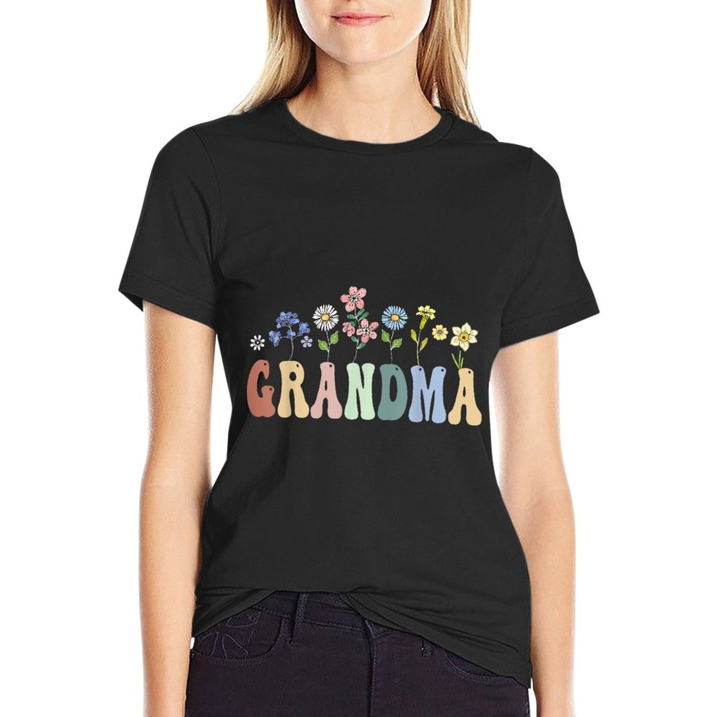 Grandma Gifts Women Wildflower Floral Design Grandma T-Shirt