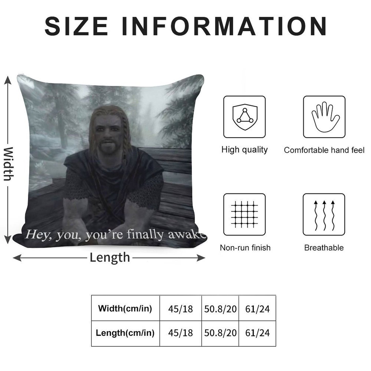 Hey You’re Finally Awake Soft Fade-Resistant Throw Pillow