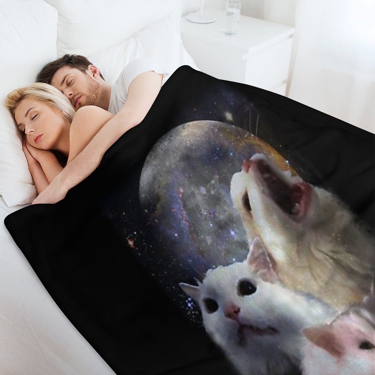 Triple Thurston Moon Cats! Throw Blanket