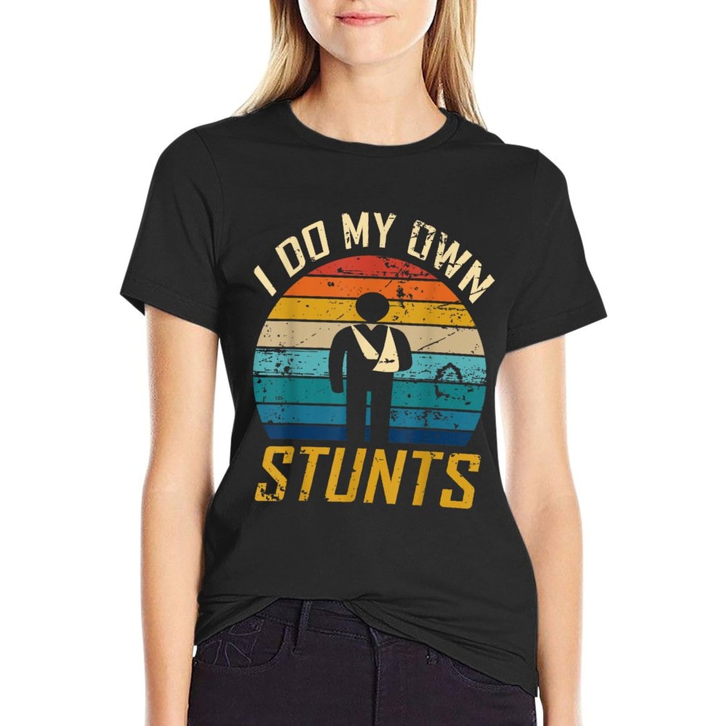 I Do All My Own Stunts Funny Broken Bones Adult And Youth T-Shirt