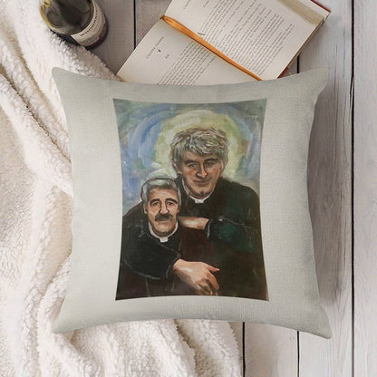 Entertaining Father Stone (Father Ted) Linen Throw Pillow Cover