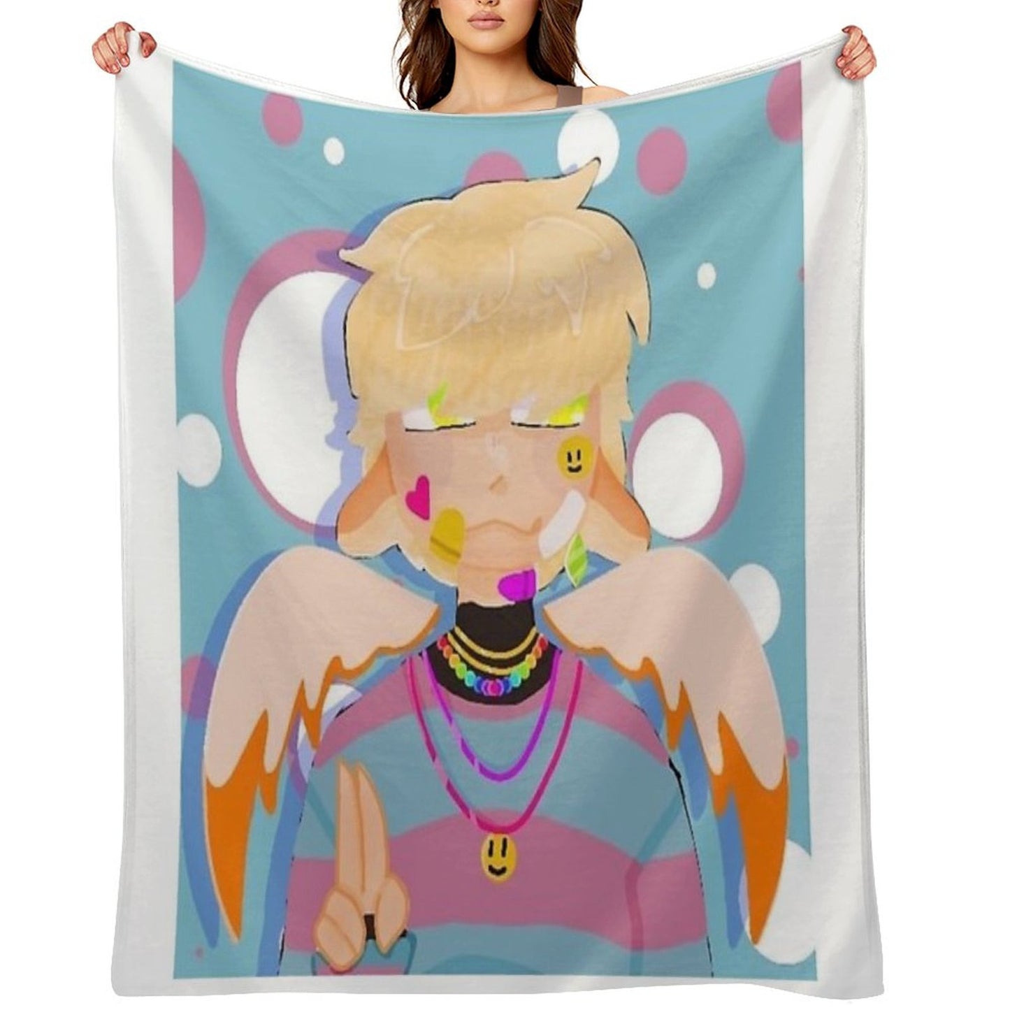 Peaceful Angel Boy Throw Blanket
