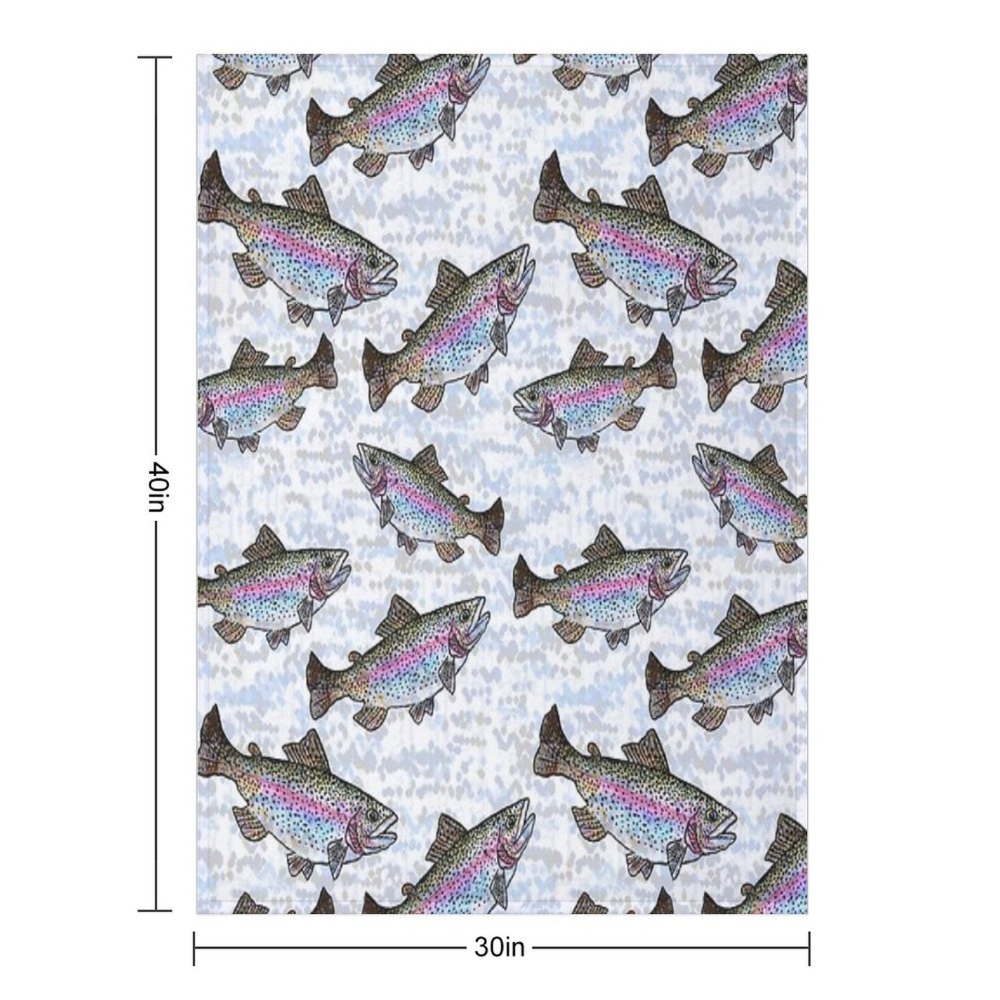 Rainbow Trout Fish Pattern Throw Blanket