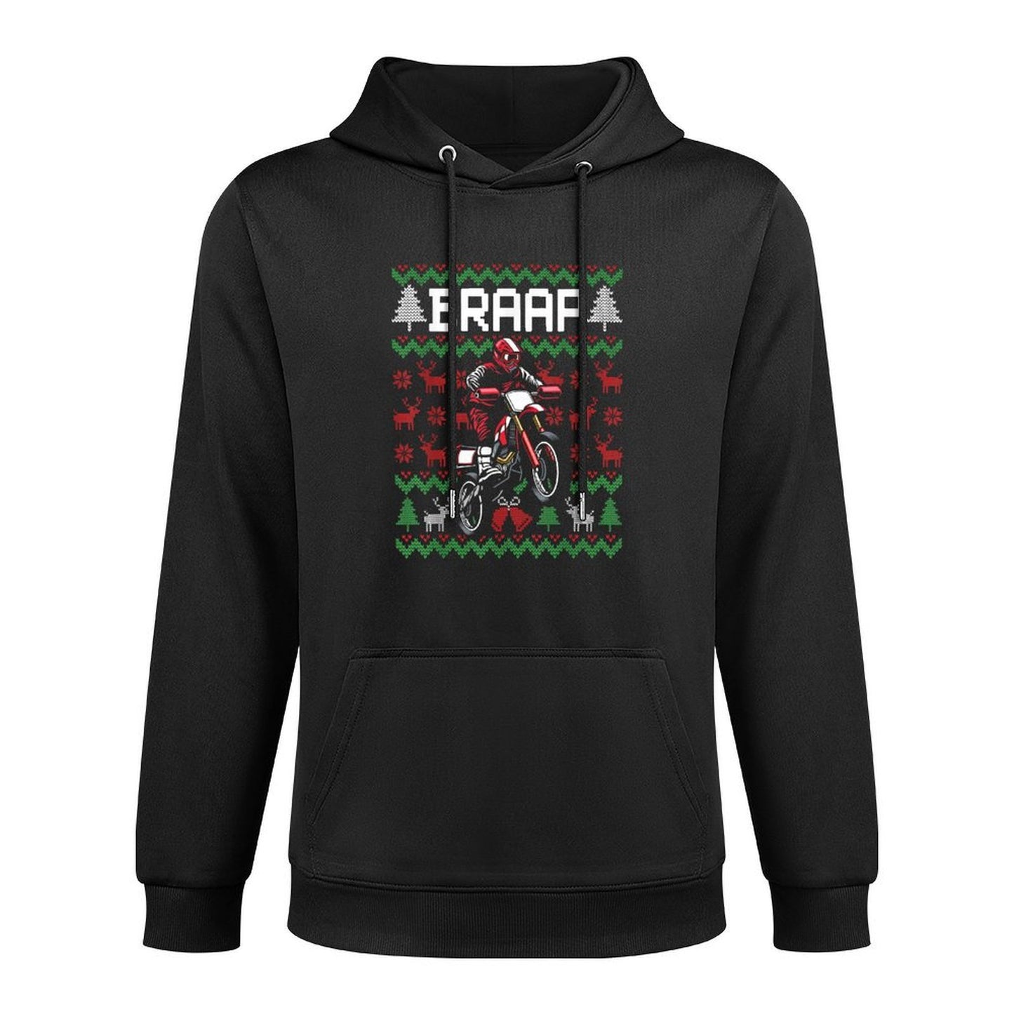 Christmas Motorcycle Motocross Braap Dirt Bike Breathable Fabric Hoodie