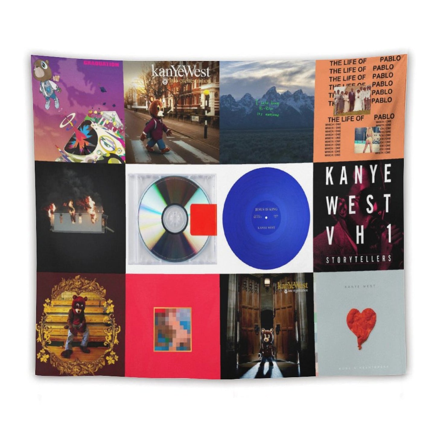 Kanye West Albums Cover Tapestry