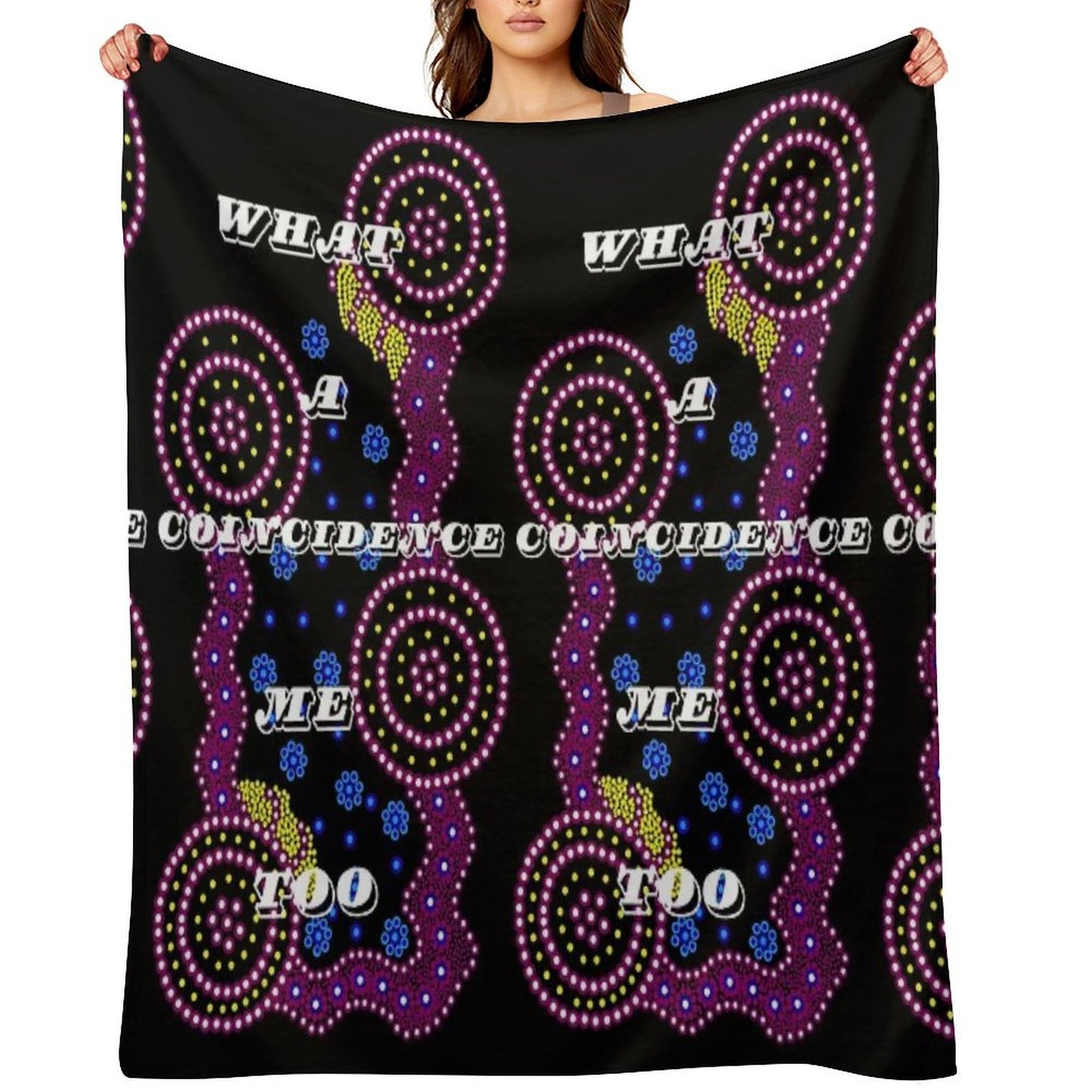 Indigenous Dot Painting Design (What A Coincidence Me Too) Throw Blanket