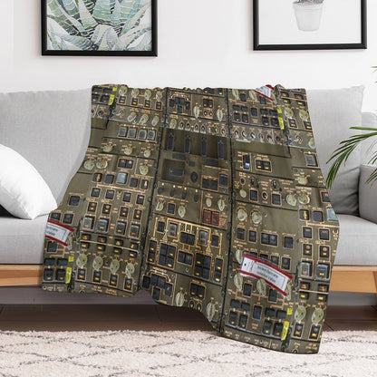 Boeing 747 Overhead Panel Cockpit Throw Blanket
