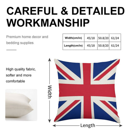 Union Jack Pillow Linen Throw Pillow Cover