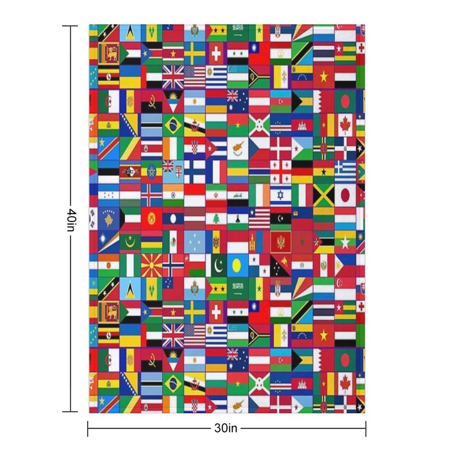 World Flags Throw Blanket