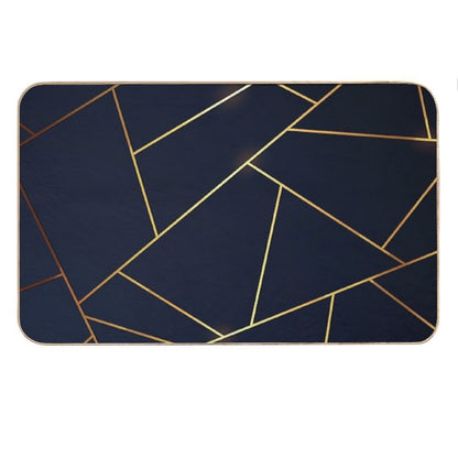 Geometric Navy Gold Stone Bath Mat