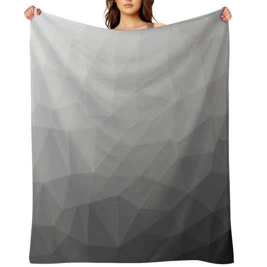 Gray Gradient Geometric Mesh Pattern Grey Elegant Design Throw Blanket