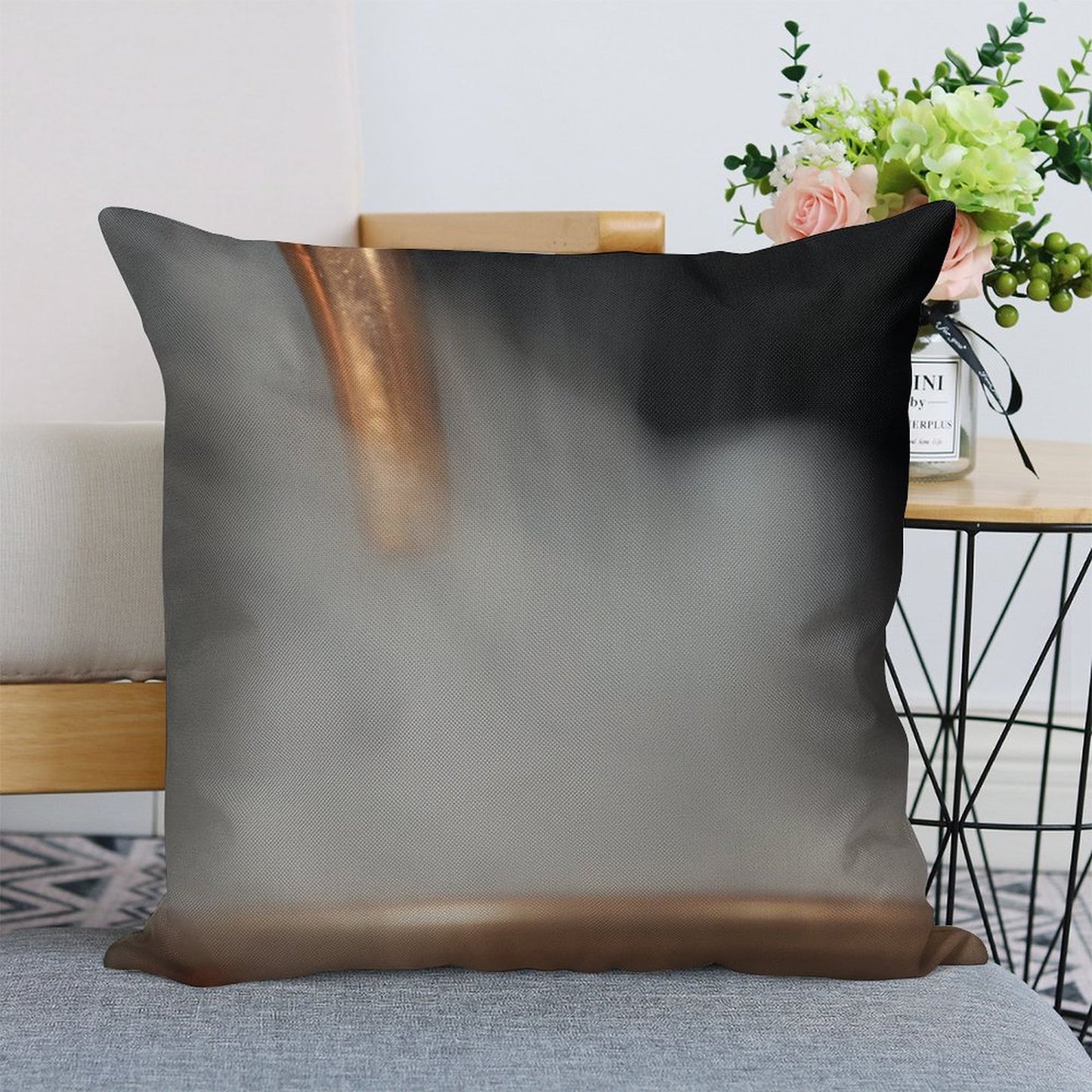 Copper Pipe with Steam Linen Throw Pillow Cover