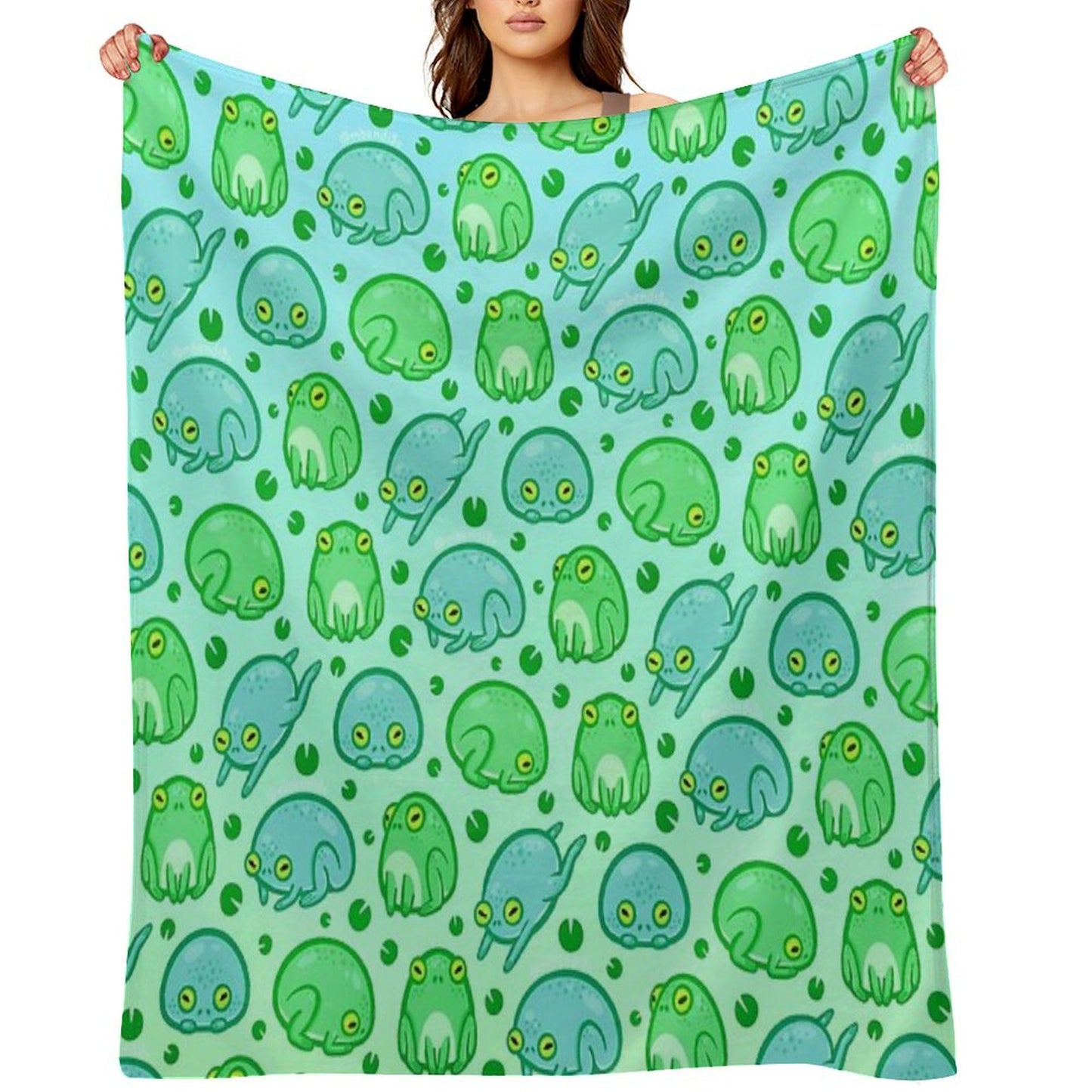 Friendly Frogs Throw Blanket