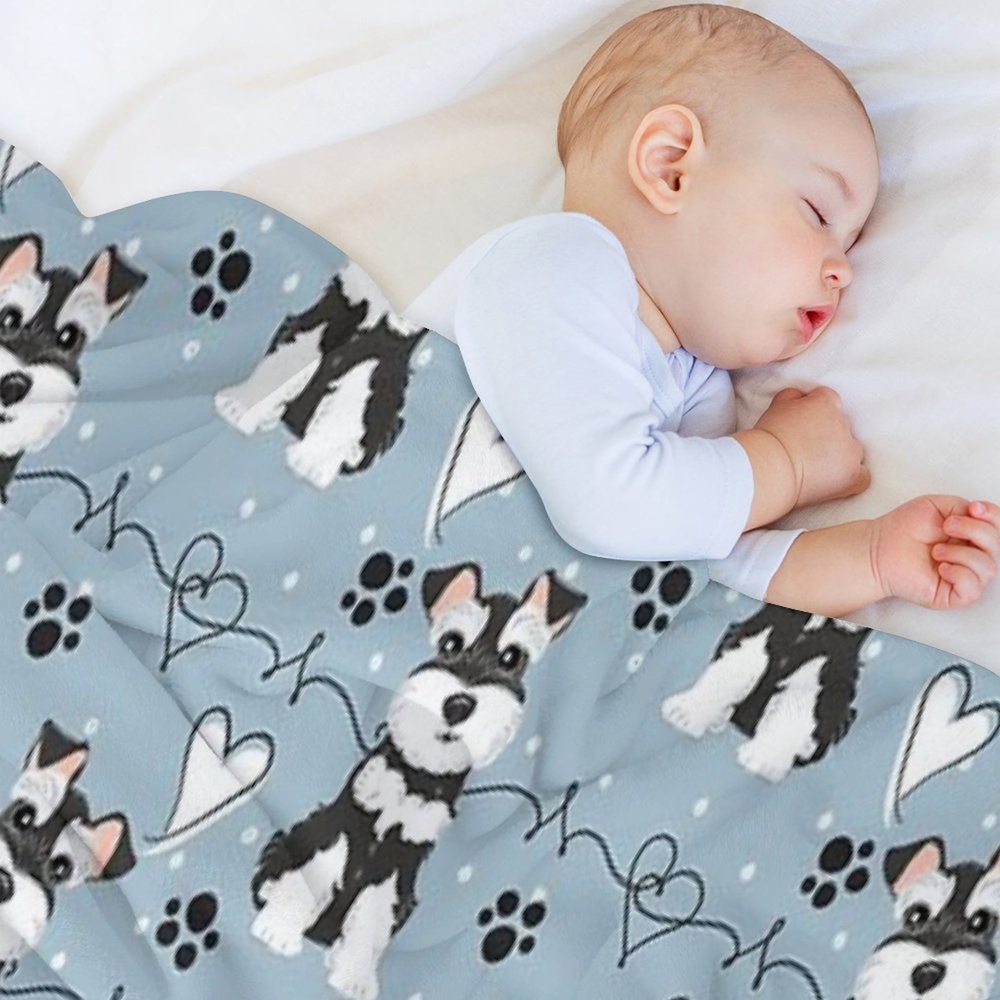 Love Black And White Miniature Schnauzer Throw Blanket