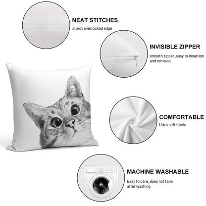 Sneaky Cat Soft Luxury Feel Throw Pillow