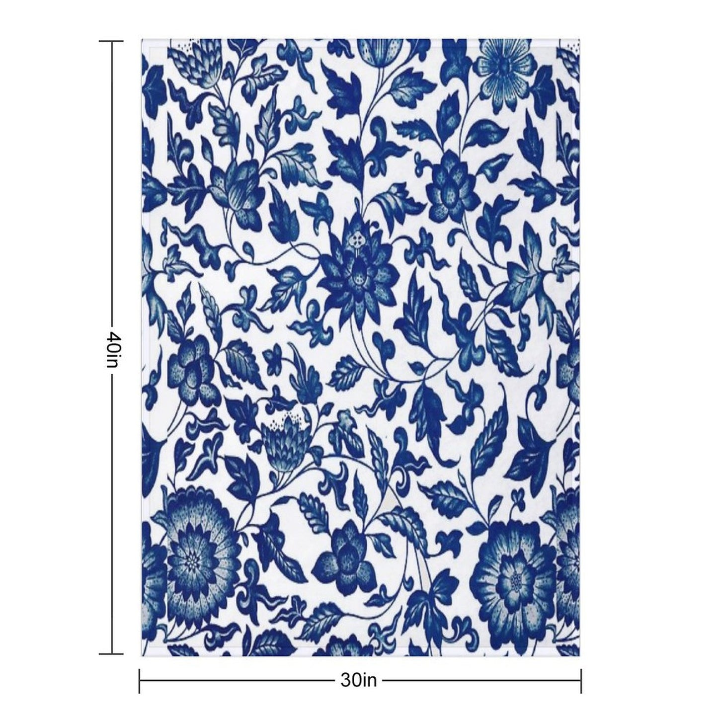 Vintage Blue Floral Pattern  Chinese Ornament By Owen Jones ,Antique,Retro,flower,botanical,aesthetic,classic,china, Throw Blanket