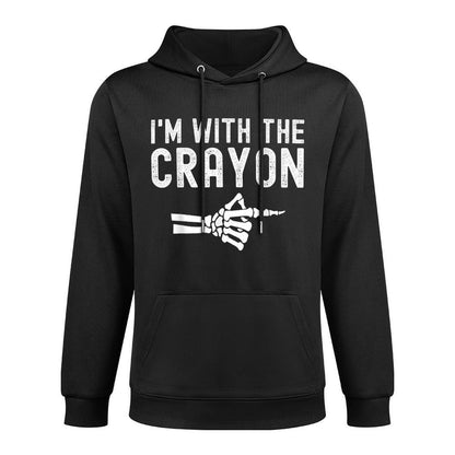 Im With The Crayon Funny Skeleton Halloween Couples Pilling-Resistant Hoodie