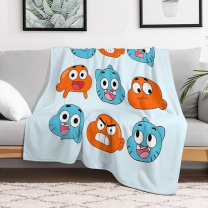 The Amazing World of Gumball™, Gumball & Darwin Faces Features Throw Blanket