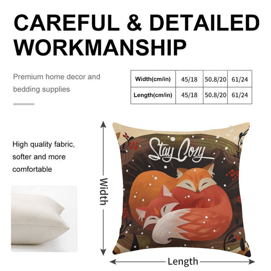 Stay Cozy Linen Throw Pillow Cover
