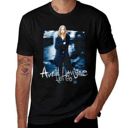 Avril Lavigne Official Let Go - Black, Unisex-Adults, Small,, Classic Fit, Cotton, Polyester  Slim-fit Cut T-Shirt