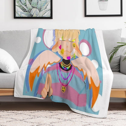 Peaceful Angel Boy Throw Blanket