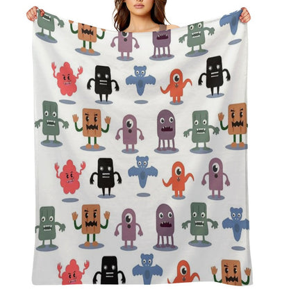 Monster Collection Pattern Throw Blanket