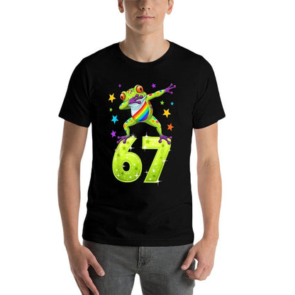Dabbing Frog 67 Funny Six Seven Gen Z Slang Meme Cute  Moisture-wicking T-Shirt