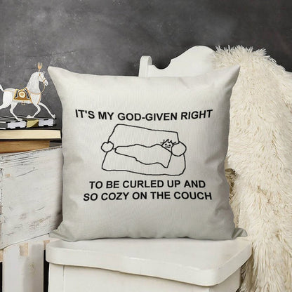 Cozy on The Couch Linen Throw Pillow Cover