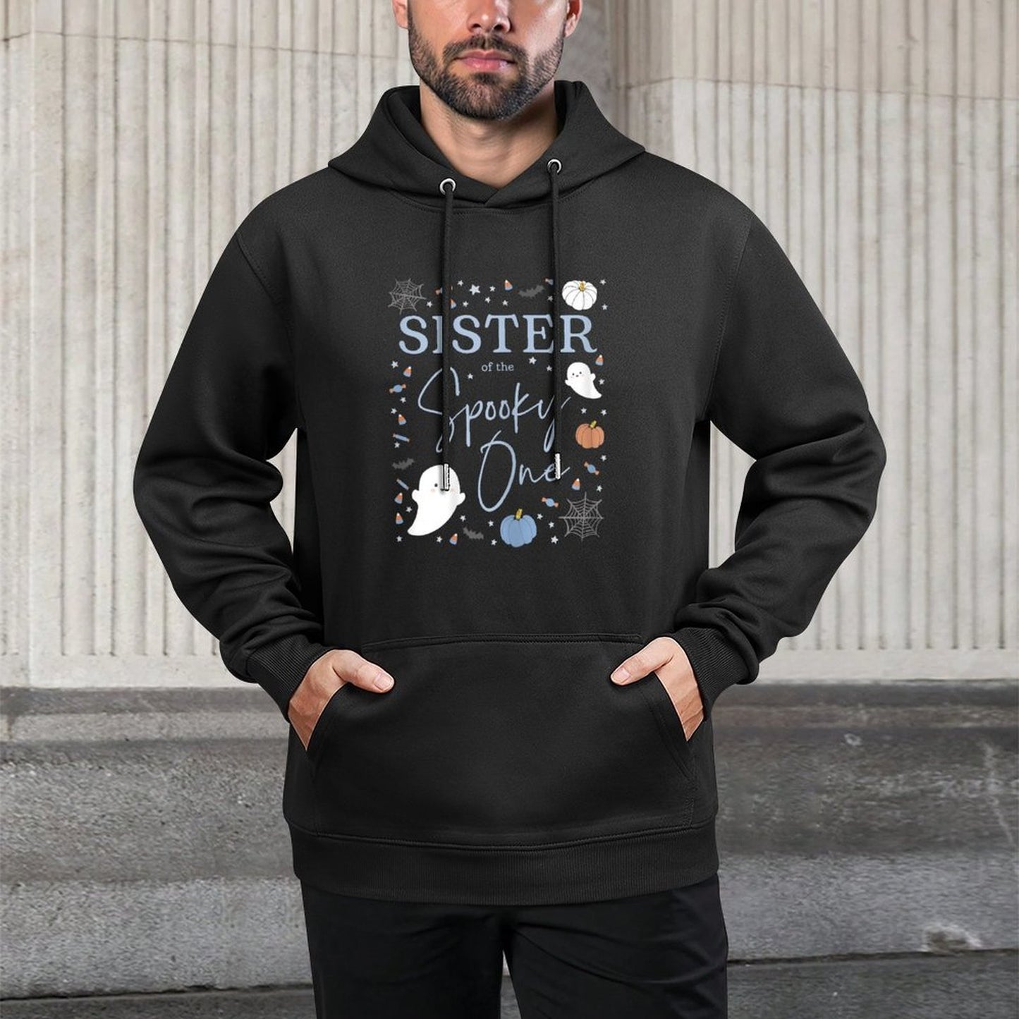 Sister of The Spooky One First Birthday Boy 1st Halloween Shrink-Resistant Hoodie