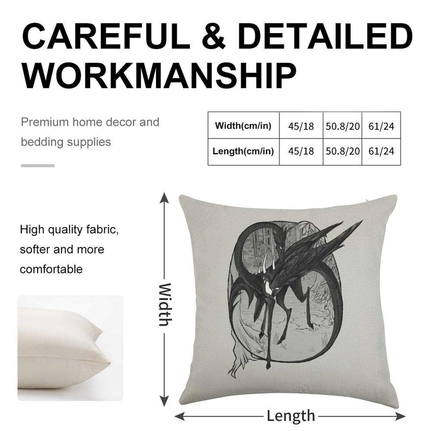 The Motherfather - Monochrome Linen Throw Pillow Cover