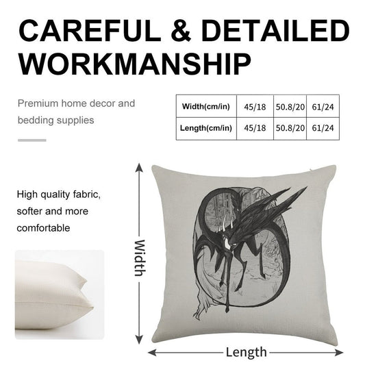 The Motherfather - Monochrome Linen Throw Pillow Cover