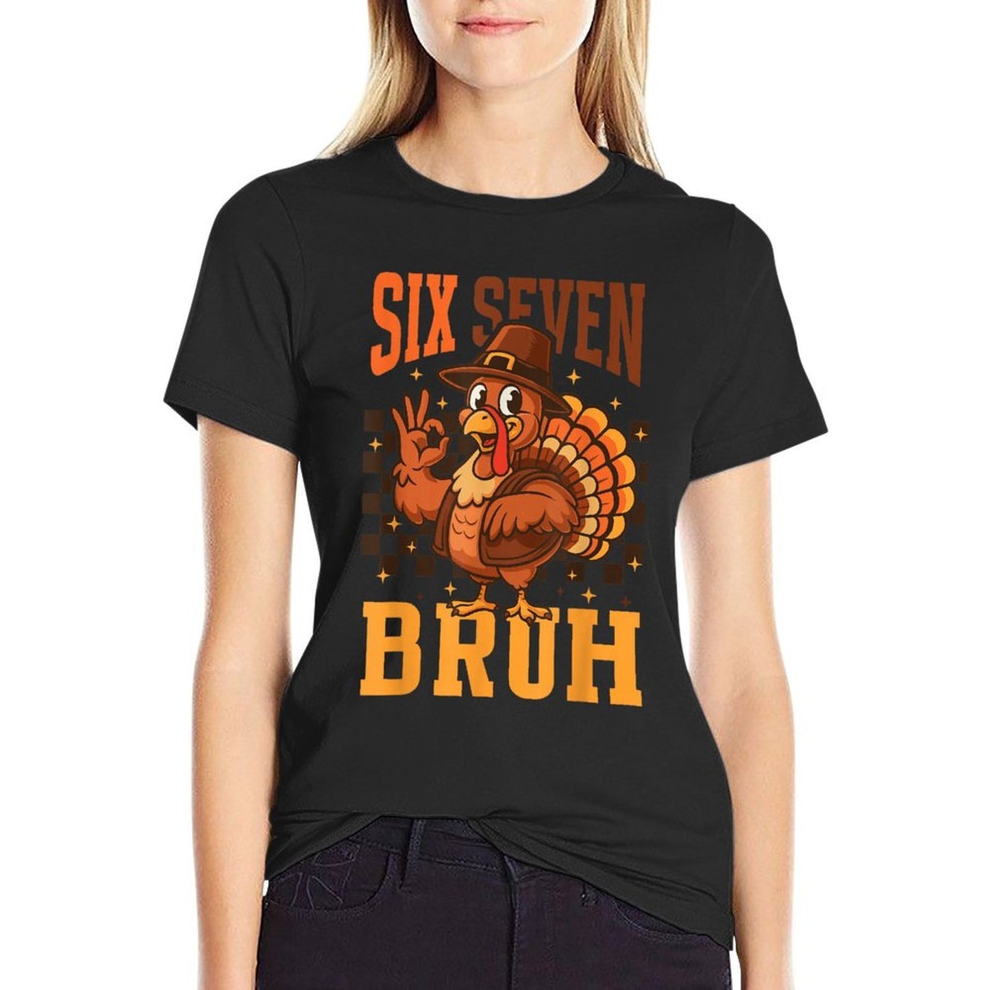 Funny Six Seven Meme Turkey Kids Bruh 67  Wrinkle-resistant T-Shirt
