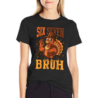 Funny Six Seven Meme Turkey Kids Bruh 67  Wrinkle-resistant T-Shirt