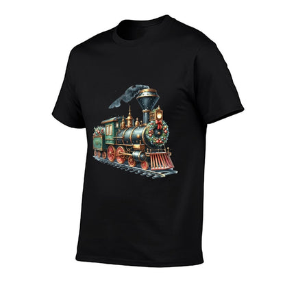 Christmas Steam Train Locomotive Matching Family Pajamas  Moisture-wicking T-Shirt