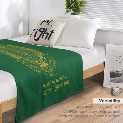 Green Bay Packers Lambeau Field Stadium Poster Print Throw Blanket