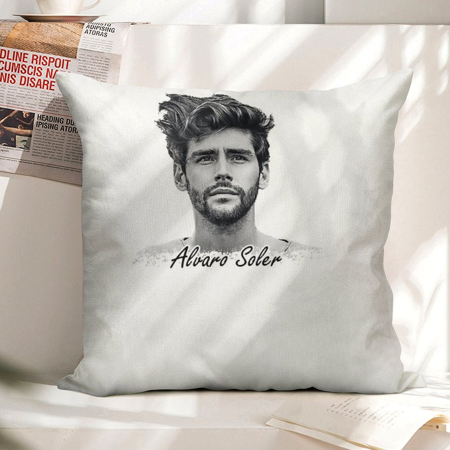 Alvaro Soler Linen Throw Pillow Cover