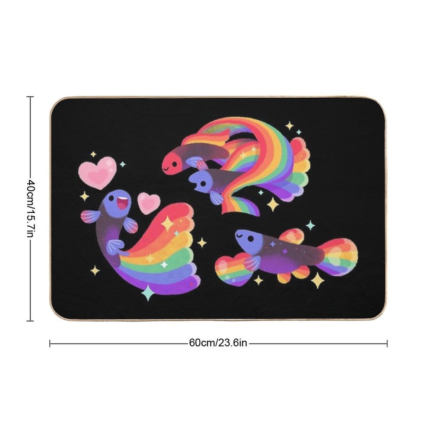 Rainbow Guppy 5  Pet-Safe Bath Mat