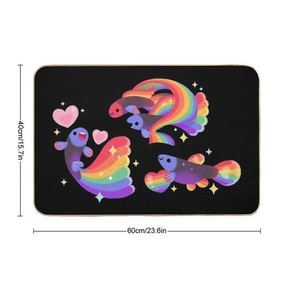 Rainbow Guppy 5  Pet-Safe Bath Mat