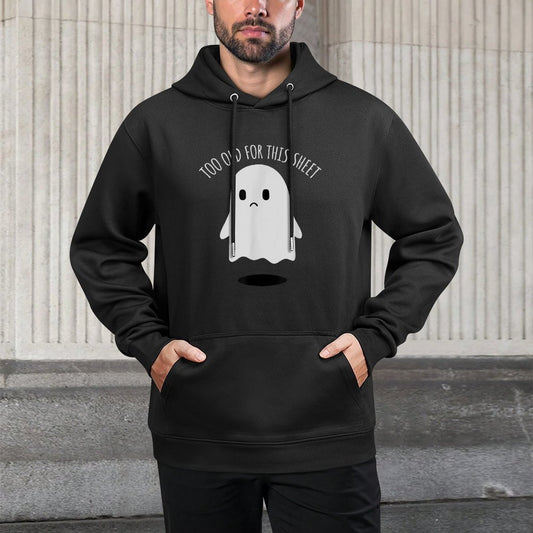 Birthday Ghost Im Too Old for This Sheet Halloween Costume Cotton-Polyester Blend Hoodie