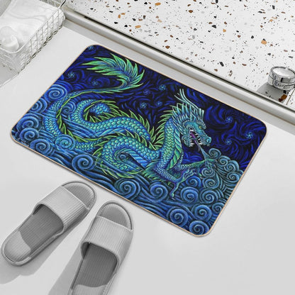Chinese Azure Dragon Bath Mat