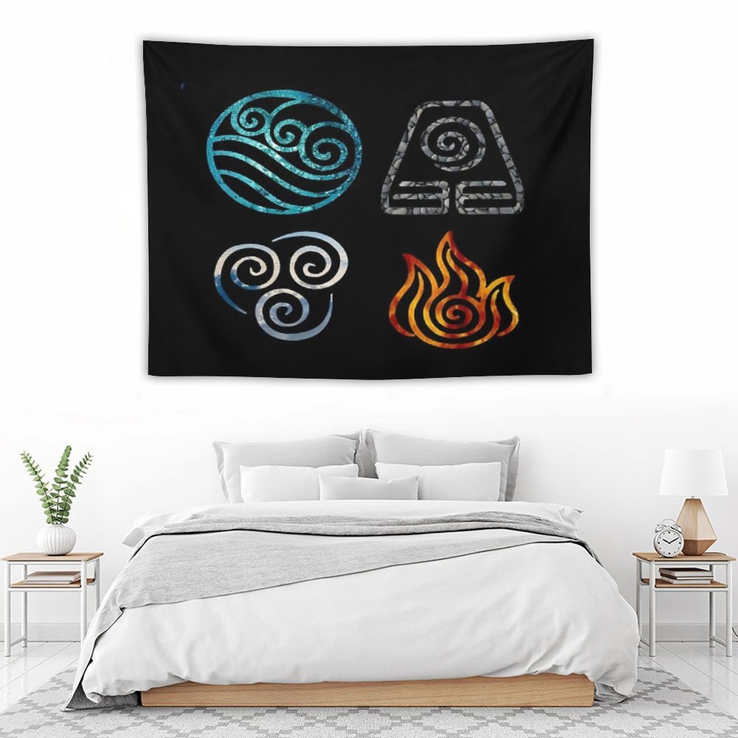 Avatar The Last Airbender Element Symbols Tapestry