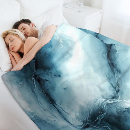 Cloudy Storm - Abstract Alcohol Ink Art Throw Blanket