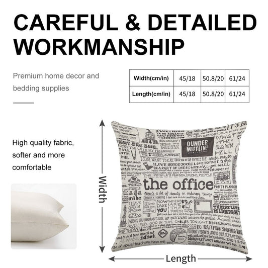 A Visual Representation of The Office Linen Throw Pillow Cover